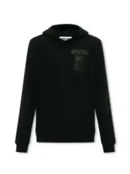 "Moschino Sweatshirts im Sale | Moschino Herren Fleece Kapuzenpullover Schwarz Druck online kaufen"|Planet-Deluxe