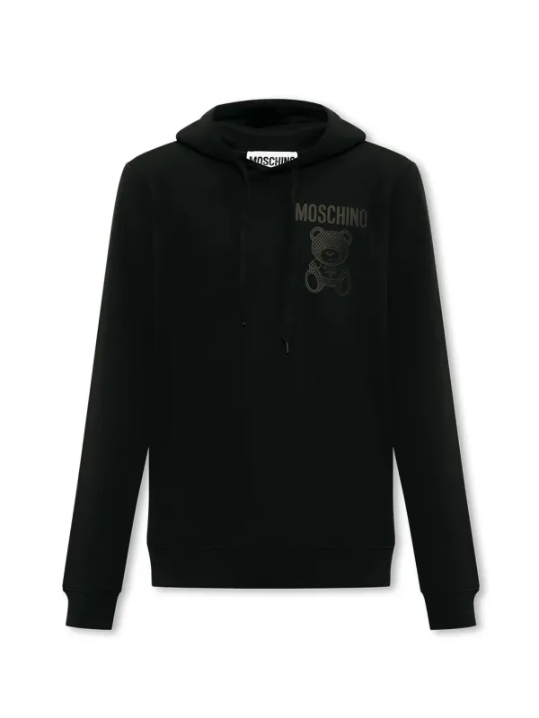 "Moschino Sweatshirts im Sale | Moschino Herren Fleece Kapuzenpullover Schwarz Druck online kaufen"|Planet-Deluxe