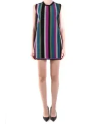 "Diane Von Furstenberg Kleider im Sale | Diane Von Furstenberg - Ärmelloses Herbst/Winter-Kleid für Damen mit Rundhalsausschnitt und bunten Streifenmuster – Viskose- online kaufen"|Planet-Deluxe