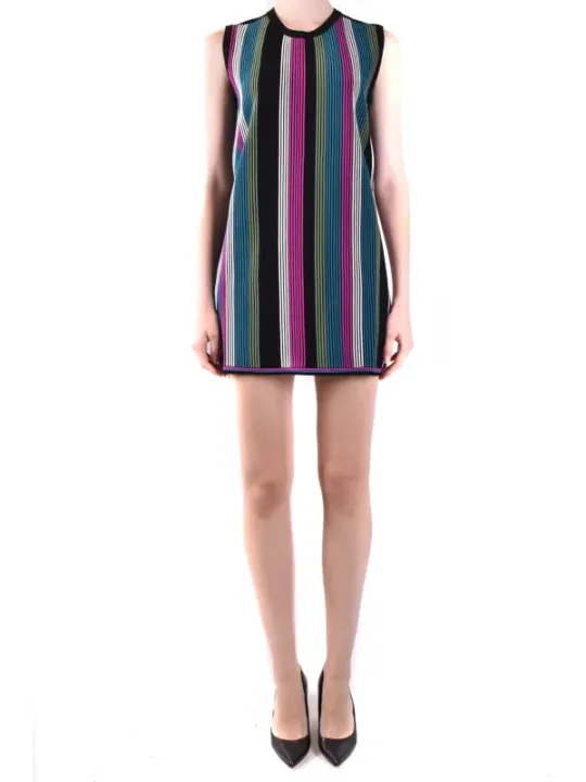 "Diane Von Furstenberg Kleider im Sale | Diane Von Furstenberg - Ärmelloses Herbst/Winter-Kleid für Damen mit Rundhalsausschnitt und bunten Streifenmuster – Viskose- online kaufen"|Planet-Deluxe