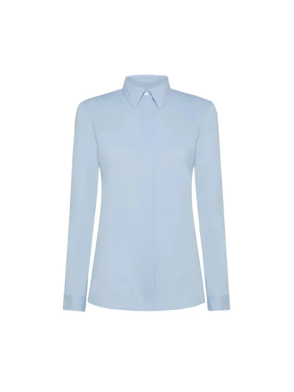 "Rrd Hemden im Sale | RRD Damen Herbst/Winter Hemd in Azurblau mit Klassischem Kragen und Langarm - Artikelcode: B_44758 online kaufen"|Planet-Deluxe