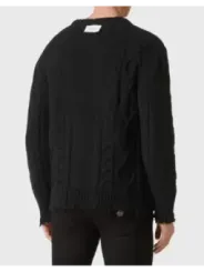 "Philipp Plein Pullover im Sale | Philipp Plein Herrenpullover Schwarz Zerrissen 100% Wolle online kaufen"|Planet-Deluxe