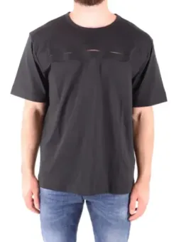 "Diesel Schwarzgold Herren T-Shirt aus Baumwolle, Kurzarm"