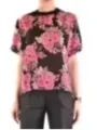 "Msgm T-Shirts im Sale | MSGM Damen T-Shirt - Bunter Blumenprint aus 100% Seide, Kurzarm für Frühling/Sommer online kaufen"|Planet-Deluxe