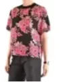 "Msgm T-Shirts im Sale | MSGM Damen T-Shirt - Bunter Blumenprint aus 100% Seide, Kurzarm für Frühling/Sommer online kaufen"|Planet-Deluxe