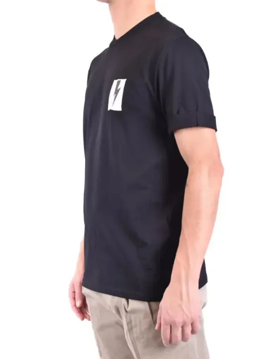 "Neil Barrett T-Shirts im Sale | Neil Barrett Herren TShirt Schwarz Druck Kurzarm online kaufen"|Planet-Deluxe