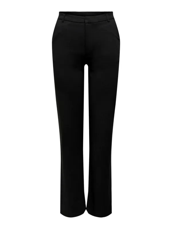 Schwarze, hochtaillierte Hosen mit geradem Bein Schwarze, hochtaillierte Hosen mit geradem Bein