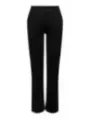 Schwarze, hochtaillierte Hosen mit geradem Bein