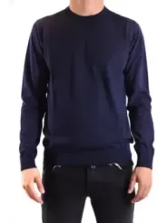 "Paolo Pecora Pullover im Sale | Paolo Pecora Herren Blau Rundhals Pullover Baumwolle online kaufen"|Planet-Deluxe