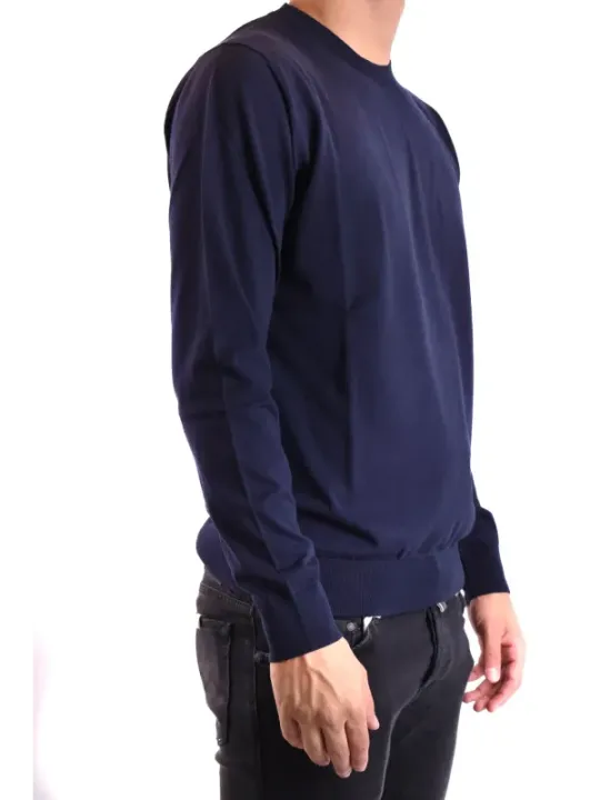 "Paolo Pecora Pullover im Sale | Paolo Pecora Herren Blau Rundhals Pullover Baumwolle online kaufen"|Planet-Deluxe