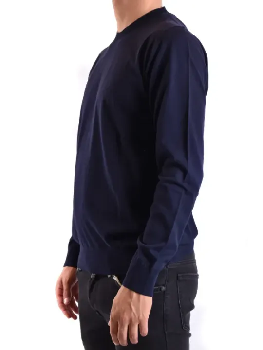 "Paolo Pecora Pullover im Sale | Paolo Pecora Herren Blau Rundhals Pullover Baumwolle online kaufen"|Planet-Deluxe