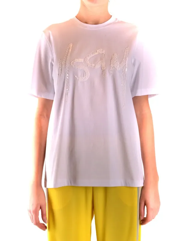 "Msgm T-Shirts im Sale | MSGM Damen T-Shirt in Weiß mit Pailletten - Perfekt für Frühling/Sommer online kaufen"|Planet-Deluxe "Msgm T-Shirts im Sale | MSGM Damen T-Shirt in Weiß mit Pailletten - Perfekt für Frühling/Sommer online kaufen"|Planet-Deluxe