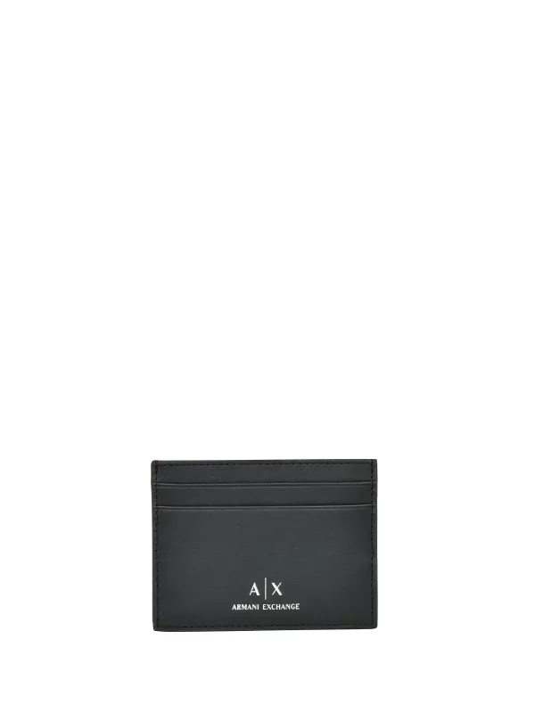 Armani Exchange Leder Kartenhalter Schwarz