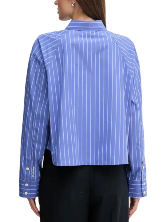 "Calvin Klein Jeans Hemden im Sale | Calvin Klein Jeans Damen Streifenhemd Blau - 100% Baumwolle, Herbst/Winter Kollektion online kaufen"|Planet-Deluxe