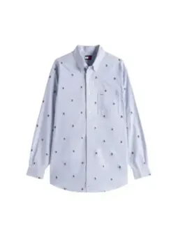 Tommy Hilfiger Damen Bio-Baumwollhemd Azurblau HW-Kollektion