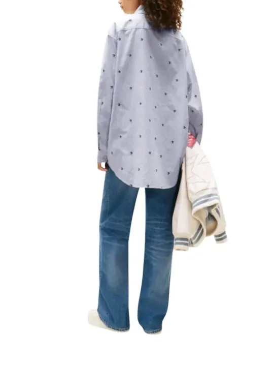 "Tommy Hilfiger Jeans Hemden im Sale | Tommy Hilfiger Jeans Damen Hemd aus Bio-Baumwolle in Azurblau – Herbst/Winter Kollektion online kaufen"|Planet-Deluxe