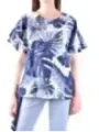 "Twinset T-Shirts im Sale | **Twinset Damen T-Shirt mit Blumenmuster - Blau, Kurzarm, Rundhalsausschnitt - Perfekt für Frühling/Sommer** online kaufen"|Planet-Deluxe