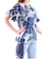 "Twinset T-Shirts im Sale | **Twinset Damen T-Shirt mit Blumenmuster - Blau, Kurzarm, Rundhalsausschnitt - Perfekt für Frühling/Sommer** online kaufen"|Planet-Deluxe