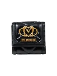 "Love Moschino Geldbörsen im Sale | **Love Moschino Damen Portemonnaie - Elegantes Herbst/Winter Design, Schwarz, mit Knopfverschluss und Innenfächern (Modell JC56 online kaufen"|Planet-Deluxe