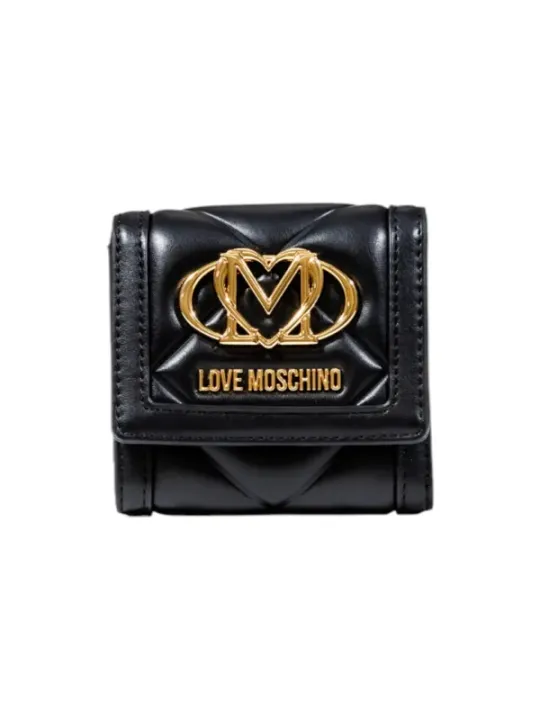 "Love Moschino Geldbörsen im Sale | **Love Moschino Damen Portemonnaie - Elegantes Herbst/Winter Design, Schwarz, mit Knopfverschluss und Innenfächern (Modell JC56 online kaufen"|Planet-Deluxe