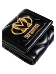 "Love Moschino Geldbörsen im Sale | **Love Moschino Damen Portemonnaie - Elegantes Herbst/Winter Design, Schwarz, mit Knopfverschluss und Innenfächern (Modell JC56 online kaufen"|Planet-Deluxe