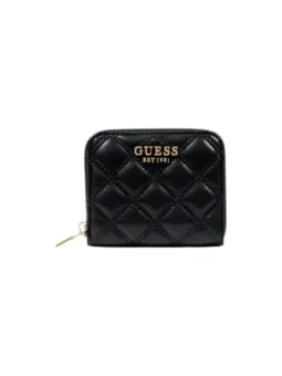 Guess Damen Portemonnaie Schwarz - Reißverschluss, Kompakt