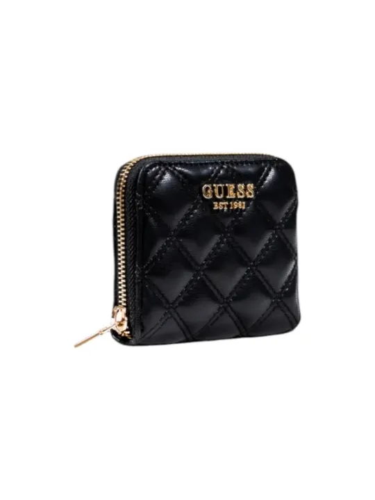 "Guess Geldbörsen im Sale | Guess Damen Portemonnaie Herbst/Winter - Schwarzes Reißverschluss-Design mit Innentaschen, 12x10x2.5 cm online kaufen"|Planet-Deluxe