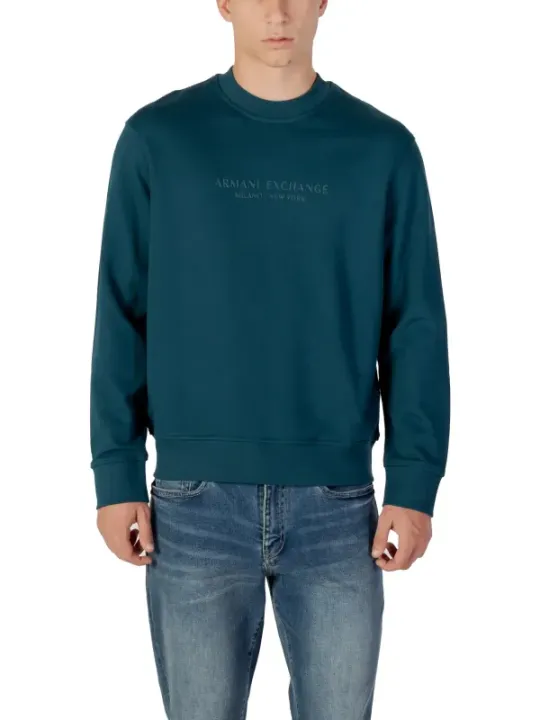 "Armani Exchange Sweatshirts im Sale | Armani Exchange Herren-Fleece-Sweatshirt - Grün, Langarm, Rundhals - Herbst/Winter Kollektion online kaufen"|Planet-Deluxe