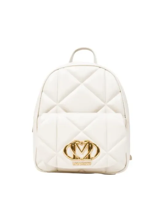 "Love Moschino Einzelstücke & Seltenheiten im Sale | Love Moschino Damen Rucksack - Elegante Weiße Tasche mit Reißverschluss für Herbst/Winter - 30x24x10.5 cm - Stilvolles Design online kaufen"|Planet-Deluxe