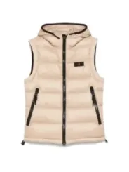 "Peuterey Westen im Sale | Peuterey Herren Gilet - Stylische Herbst/Winter Weste in Beige mit Kapuze – Ärmellose Jacke mit Reißverschluss und Vordertas online kaufen"|Planet-Deluxe