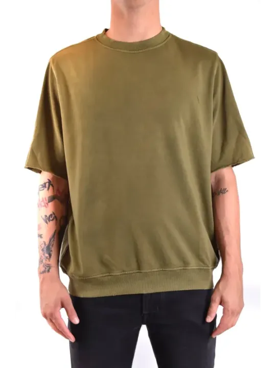 "Paolo Pecora T-Shirts im Sale | Paolo Pecora Herren T-Shirt - Grünes Rundhals-Shirt aus 100% Baumwolle für Frühling/Sommer online kaufen"|Planet-Deluxe