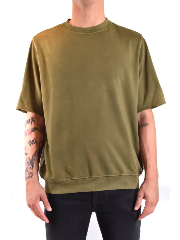 "Paolo Pecora T-Shirts im Sale | Paolo Pecora Herren T-Shirt - Grünes Rundhals-Shirt aus 100% Baumwolle für Frühling/Sommer online kaufen"|Planet-Deluxe