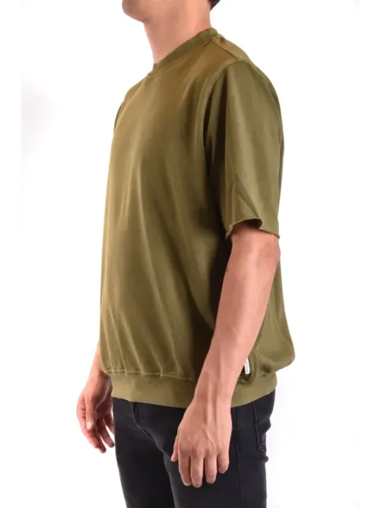 "Paolo Pecora T-Shirts im Sale | Paolo Pecora Herren T-Shirt - Grünes Rundhals-Shirt aus 100% Baumwolle für Frühling/Sommer online kaufen"|Planet-Deluxe