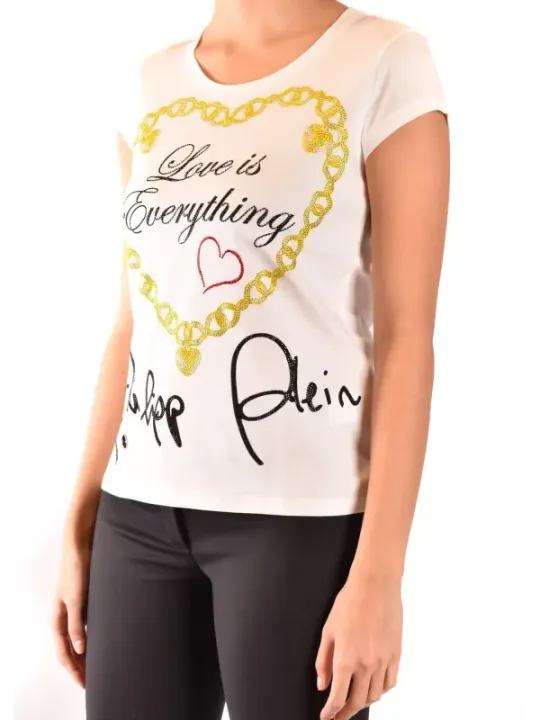 "Philipp Plein T-Shirts im Sale | Philipp Plein Damen TShirt Weiß Print Kurzarm Sommer online kaufen"|Planet-Deluxe