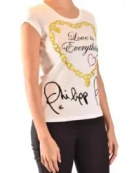 "Philipp Plein T-Shirts im Sale | Philipp Plein Damen TShirt Weiß Print Kurzarm Sommer online kaufen"|Planet-Deluxe