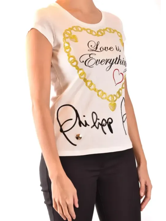 "Philipp Plein T-Shirts im Sale | Philipp Plein Damen TShirt Weiß Print Kurzarm Sommer online kaufen"|Planet-Deluxe