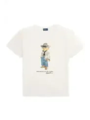 "Polo Ralph Lauren T-Shirts im Sale | Polo Ralph Lauren Damen TShirt HerbstWinter Weiß Druck 100% Baumwolle online kaufen"|Planet-Deluxe