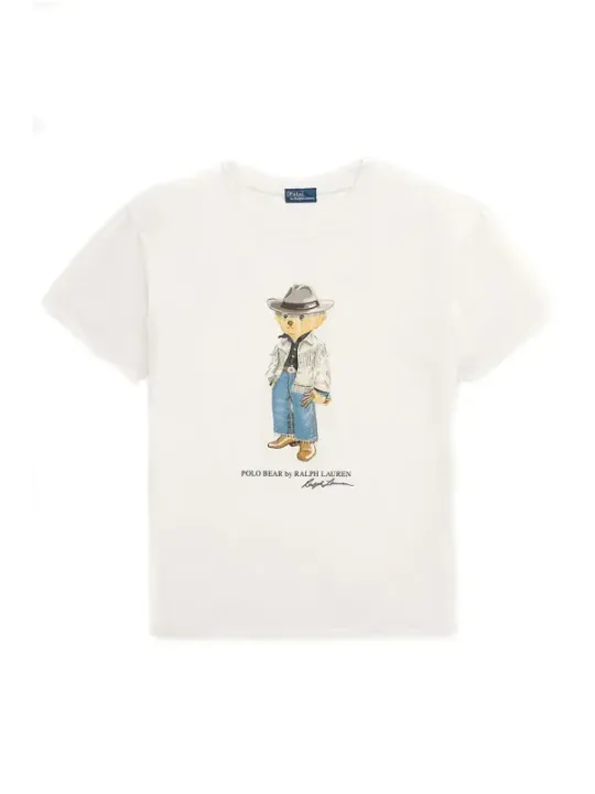 "Polo Ralph Lauren T-Shirts im Sale | Polo Ralph Lauren Damen TShirt HerbstWinter Weiß Druck 100% Baumwolle online kaufen"|Planet-Deluxe