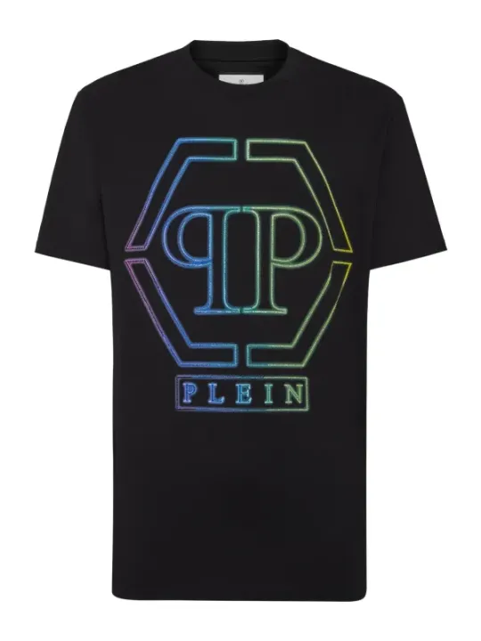 "Philipp Plein T-Shirts im Sale | Philipp Plein Herren TShirt Schwarz Print Frühling Sommer online kaufen"|Planet-Deluxe