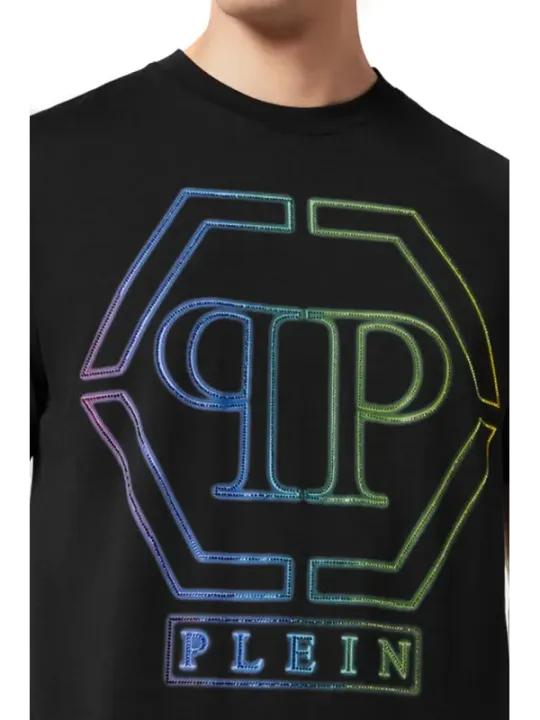 "Philipp Plein T-Shirts im Sale | Philipp Plein Herren TShirt Schwarz Print Frühling Sommer online kaufen"|Planet-Deluxe