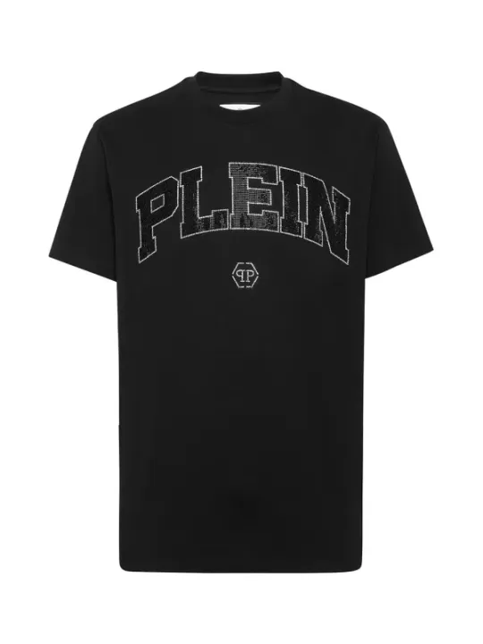 "Philipp Plein T-Shirts im Sale | Plein Herren TShirt Herbst Winter Schwarz Druck 100 Baumwolle online kaufen"|Planet-Deluxe