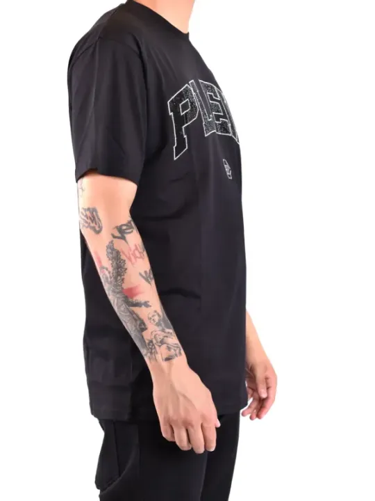 "Philipp Plein T-Shirts im Sale | Plein Herren TShirt Herbst Winter Schwarz Druck 100 Baumwolle online kaufen"|Planet-Deluxe