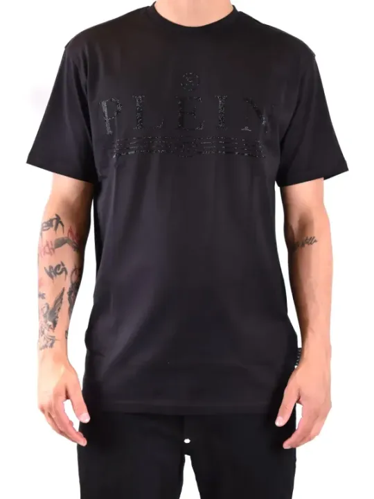 "Philipp Plein T-Shirts im Sale | Plein Herbst TShirt Herren Schwarzdruck Kurzarm online kaufen"|Planet-Deluxe