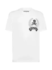 "Philipp Plein T-Shirts im Sale | Philipp Plein Herren T-Shirt Weiß Druck Herbst Winter online kaufen"|Planet-Deluxe