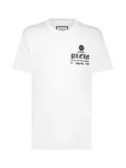 "Philipp Plein T-Shirts im Sale | Philipp Plein Herren T-Shirt Weiß Sommerdruck Rundhals online kaufen"|Planet-Deluxe