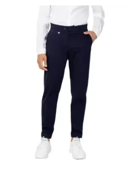 Marineblaue Slim-Fit-Cropped-Hosen