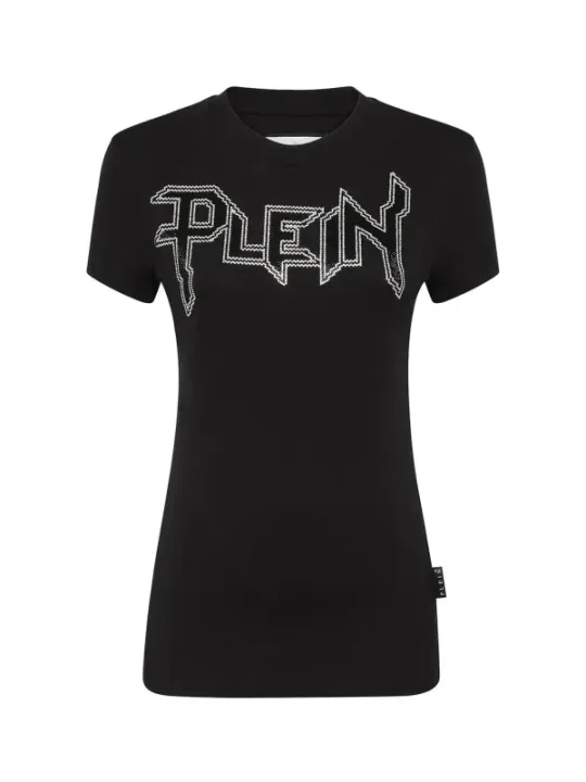 "Philipp Plein T-Shirts im Sale | Philipp Plein Damen T-Shirt Schwarz Herbst Winter Design online kaufen"|Planet-Deluxe