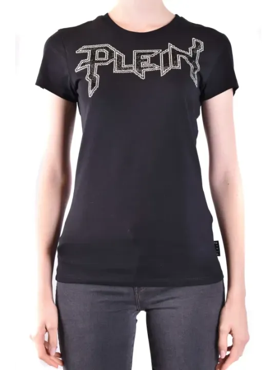 "Philipp Plein T-Shirts im Sale | Philipp Plein Damen T-Shirt Schwarz Herbst Winter Design online kaufen"|Planet-Deluxe