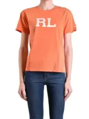 "Polo Ralph Lauren T-Shirts im Sale | Ralph Lauren Damen TShirt Orange Print Frühling/Sommer online kaufen"|Planet-Deluxe