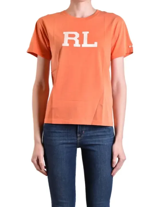 "Polo Ralph Lauren T-Shirts im Sale | Ralph Lauren Damen TShirt Orange Print Frühling/Sommer online kaufen"|Planet-Deluxe